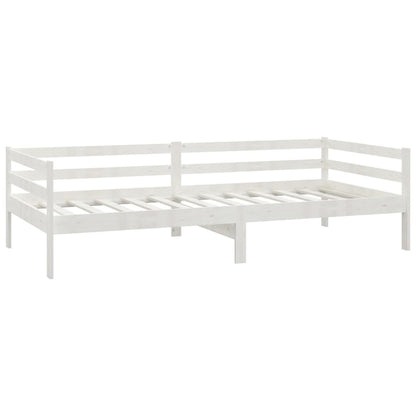 Divano Letto con Materasso 90x200 cm Bianco in Legno di Pino | homemem39