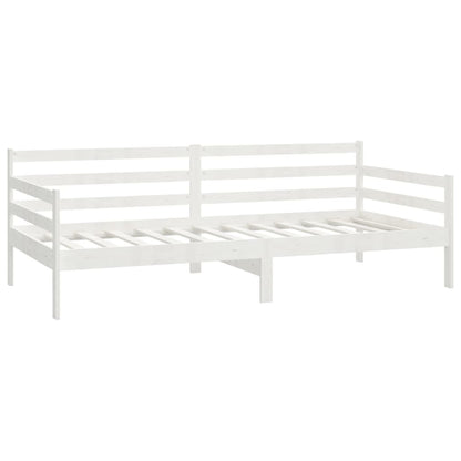 Divano Letto con Materasso 90x200 cm Bianco in Legno di Pino | homemem39