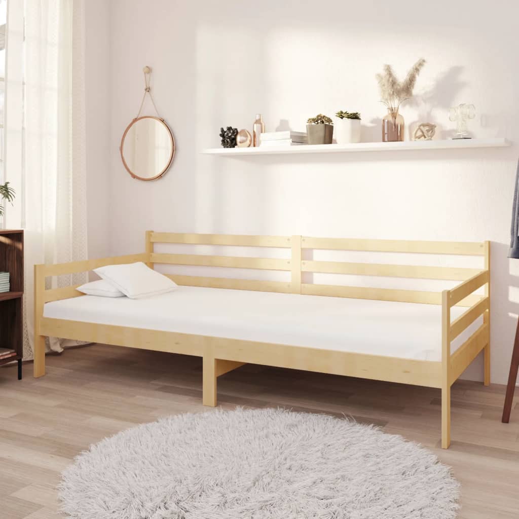 Divano Letto con Materasso 90x200 cm Legno Massello di Pino | homemem39