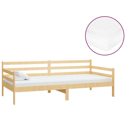 Divano Letto con Materasso 90x200 cm Legno Massello di Pino | homemem39