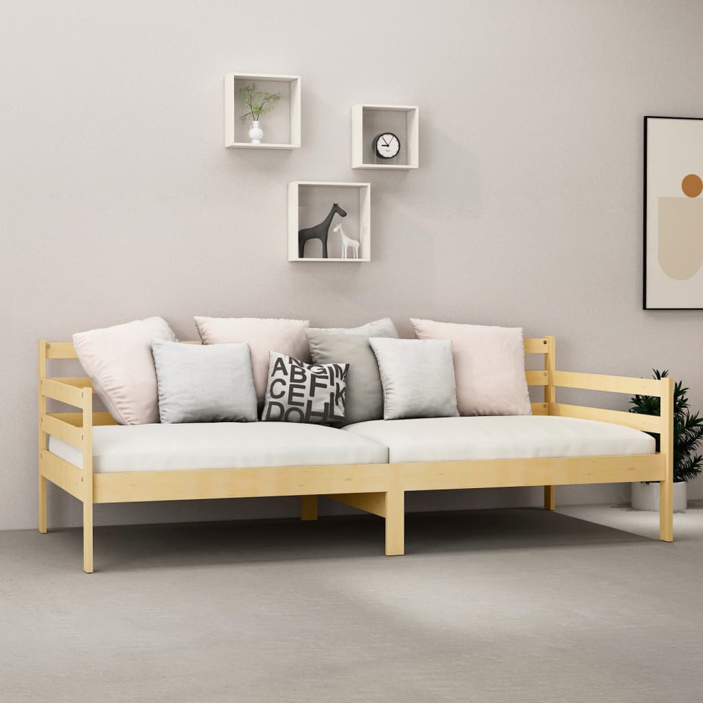 Divano Letto con Materasso 90x200 cm Legno Massello di Pino | homemem39