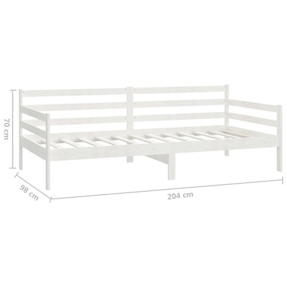 Divano Letto con Materasso 90x200 cm Bianco in Legno di Pino | homemem39