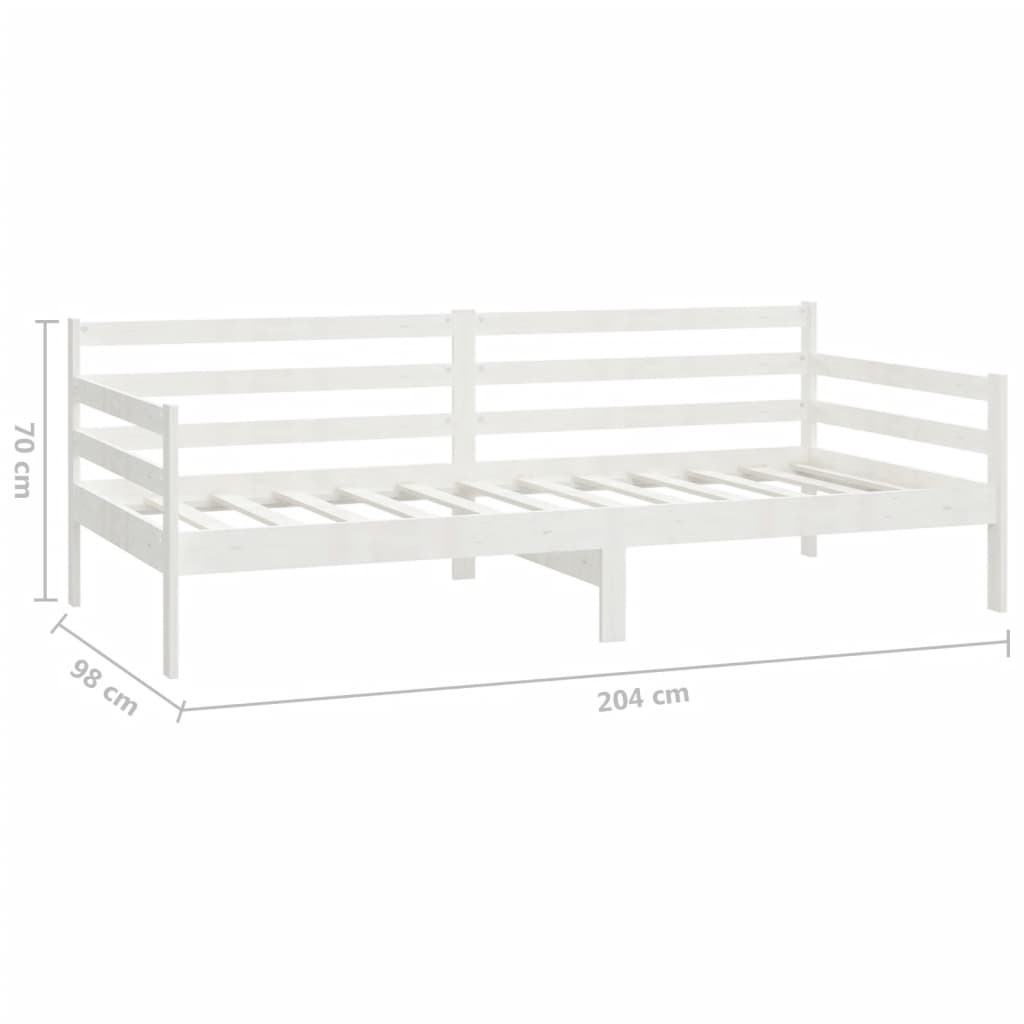 Divano Letto con Materasso 90x200 cm Bianco in Legno di Pino | homemem39