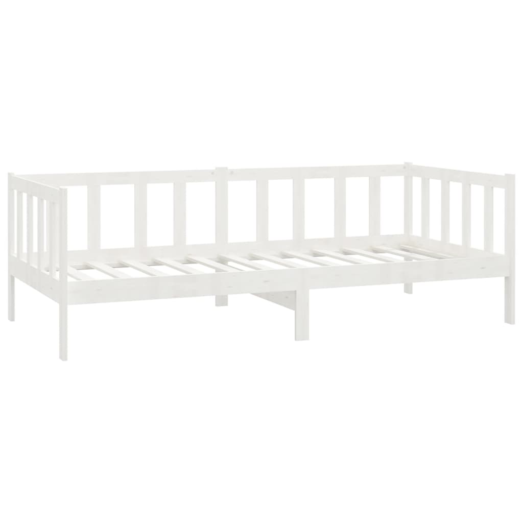 Divano Letto con Materasso 90x200 cm Bianco in Legno di Pino | homemem39