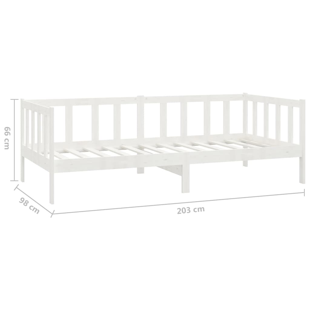 Divano Letto con Materasso 90x200 cm Bianco in Legno di Pino | homemem39