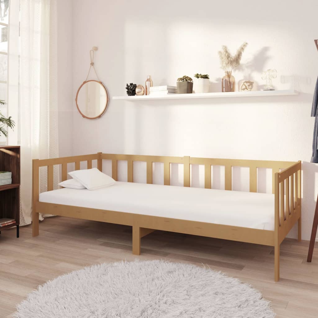 Divano Letto con Materasso 90x200 cm ambra in Legno di Pino | homemem39