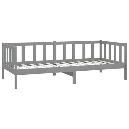 Divano Letto con Materasso 90x200 cm Grigio in Legno di Pino | homemem39