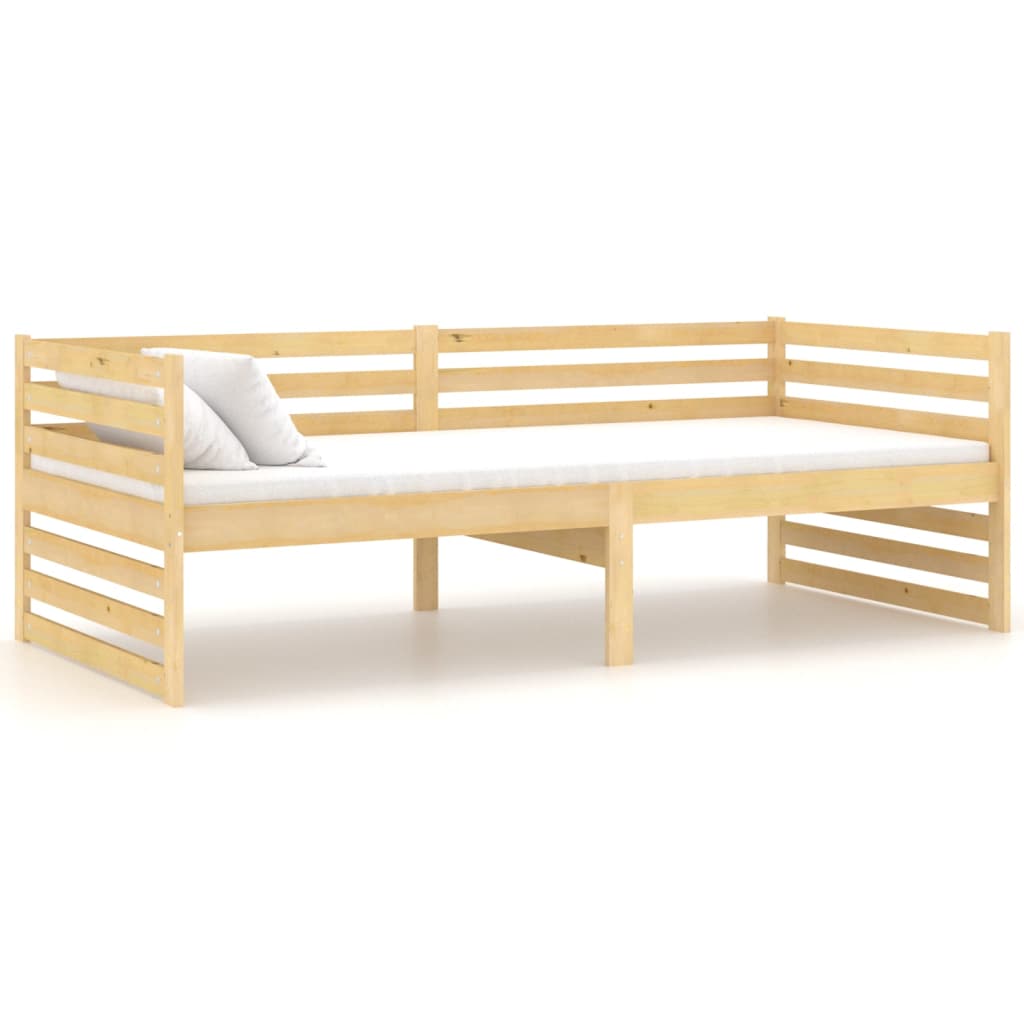 Divano Letto con Materasso 90x200 cm Legno Massello di Pino