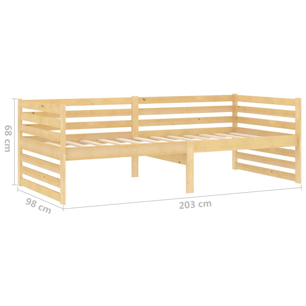 Divano Letto con Materasso 90x200 cm Legno Massello di Pino