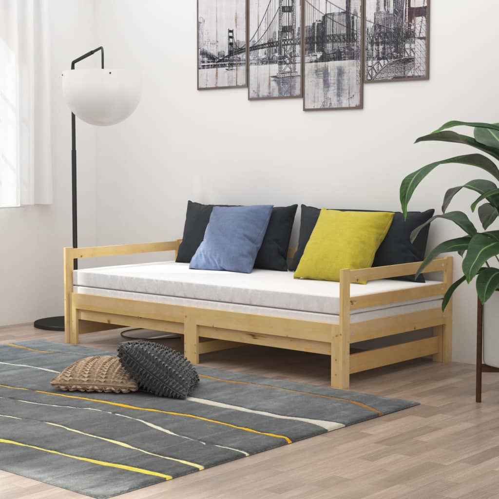 Dormeuse Estraibile 2x(90x200) cm in Legno Massello di Pino | homemem39