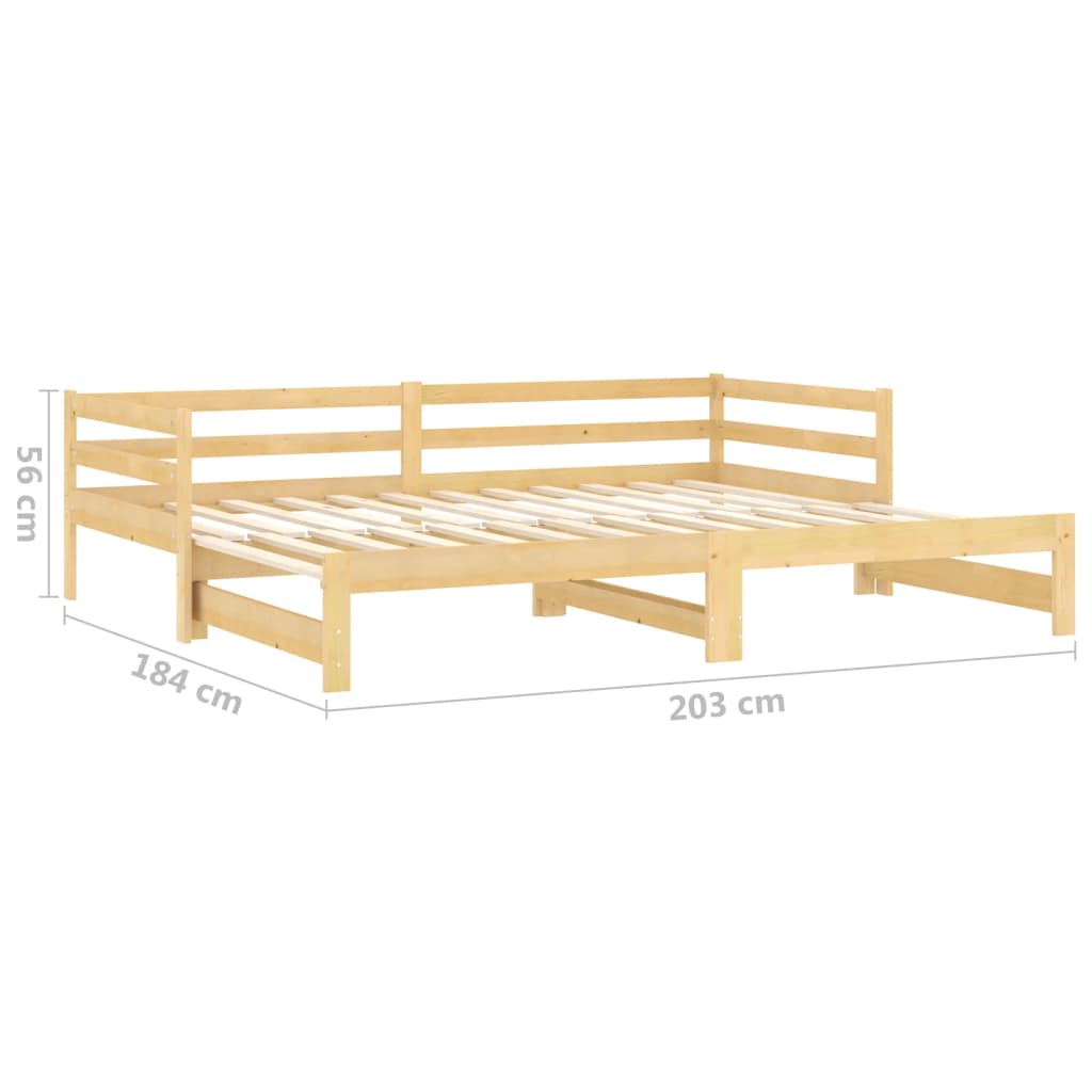 Dormeuse Estraibile 2x(90x200) cm in Legno Massello di Pino | homemem39