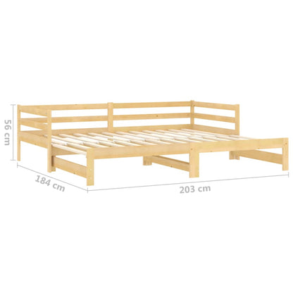 Dormeuse Estraibile 2x(90x200) cm in Legno Massello di Pino | homemem39