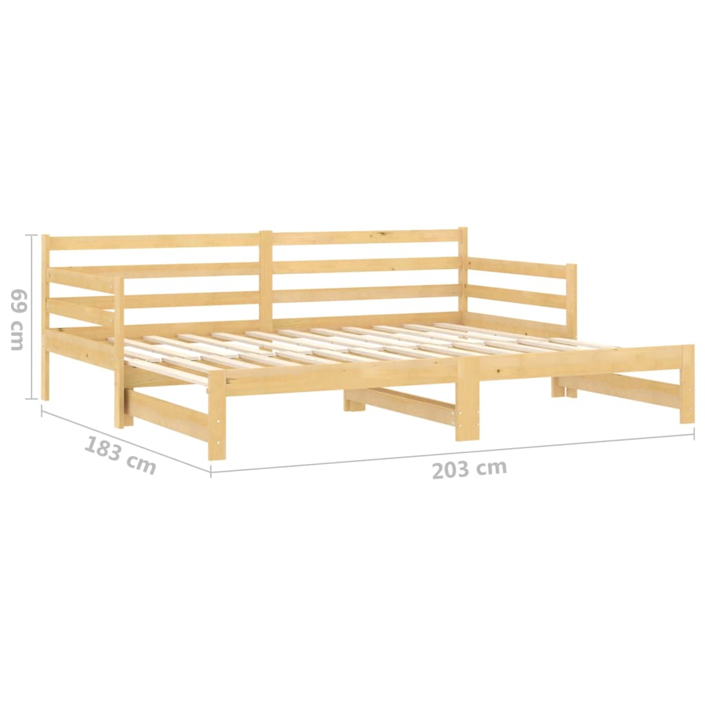 Dormeuse Estraibile 2x(90x200) cm in Legno Massello di Pino | homemem39