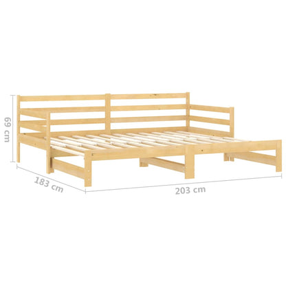 Dormeuse Estraibile 2x(90x200) cm in Legno Massello di Pino | homemem39