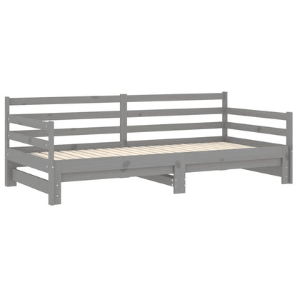 Dormeuse Estraibile 2x(90x200) cm Grigia in Legno di Pino