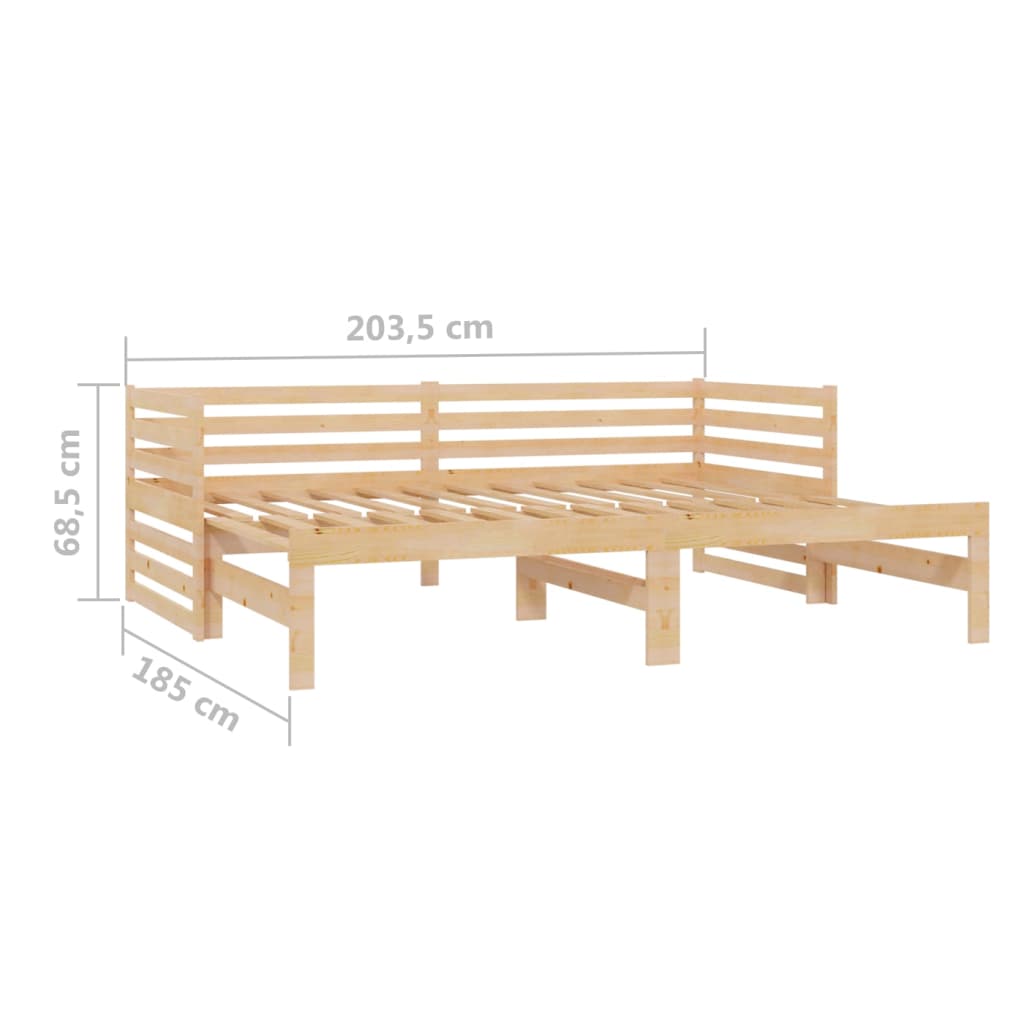 Dormeuse Estraibile 2x(90x200) cm in Legno Massello di Pino - homemem39