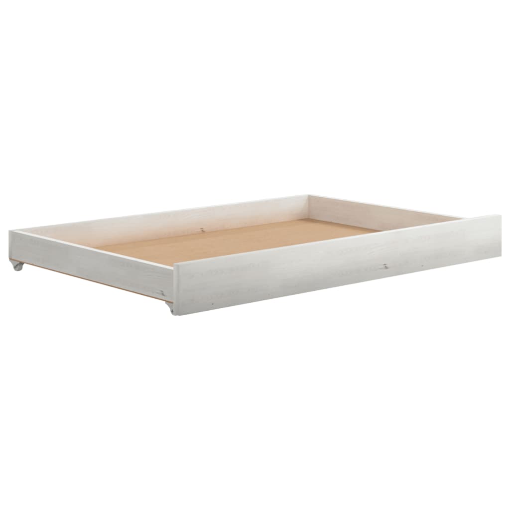 Divano Letto con Cassetti 90x200 cm Bianco in Massello di Pino | homemem39