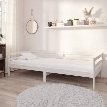 Divano Letto con Cassetti 90x200 cm Bianco in Massello di Pino | homemem39