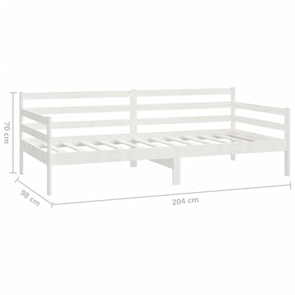 Divano Letto con Cassetti 90x200 cm Bianco in Massello di Pino | homemem39