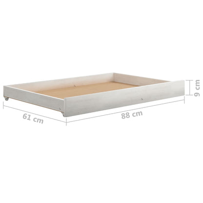 Divano Letto con Cassetti 90x200 cm Bianco in Massello di Pino | homemem39
