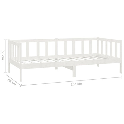 Divano Letto con Cassetti 90x200 cm Bianco in Massello di Pino | homemem39