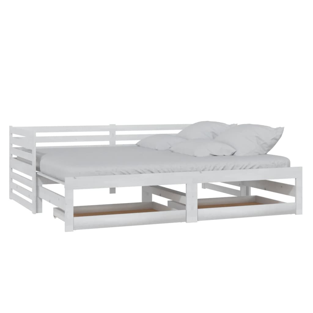 Dormeuse Estraibile 2x(90x200) cm Bianca in Massello di Pino | homemem39