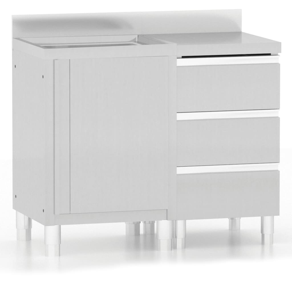 Mobili da cucina commerciali 2 pz in acciaio inox - homemem39