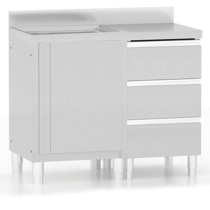 Mobili da cucina commerciali 2 pz in acciaio inox - homemem39