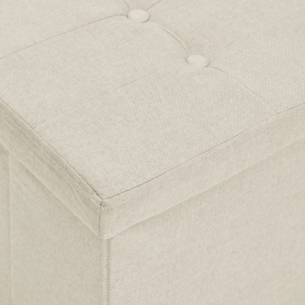 Cassapanca Pieghevole Bianco Crema in Simil Lino | homemem39