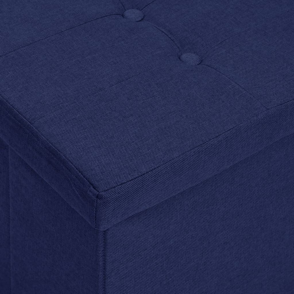 Cassapanca Pieghevole Blu in Simil Lino | homemem39