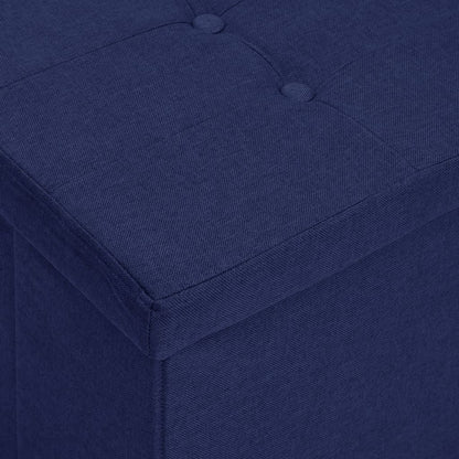 Cassapanca Pieghevole Blu in Simil Lino | homemem39