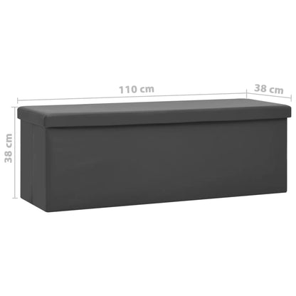 Panca Portaoggetti Pieghevole Grigia in PVC | homemem39