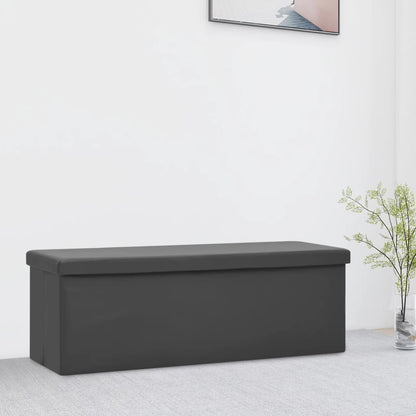Panca Portaoggetti Pieghevole Grigia in PVC | homemem39