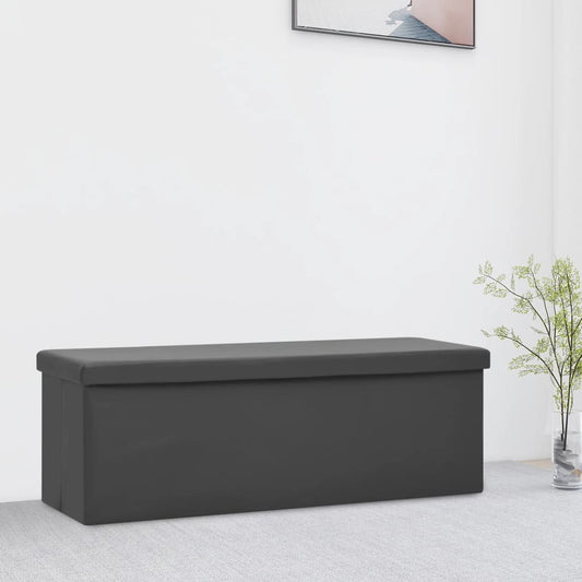 Panca Portaoggetti Pieghevole Grigia in PVC | homemem39