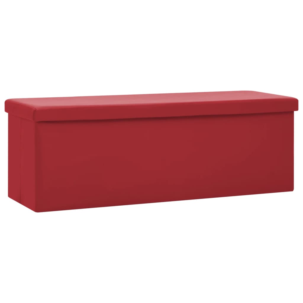 Panca Portaoggetti Pieghevole Rosso Vino in PVC | homemem39