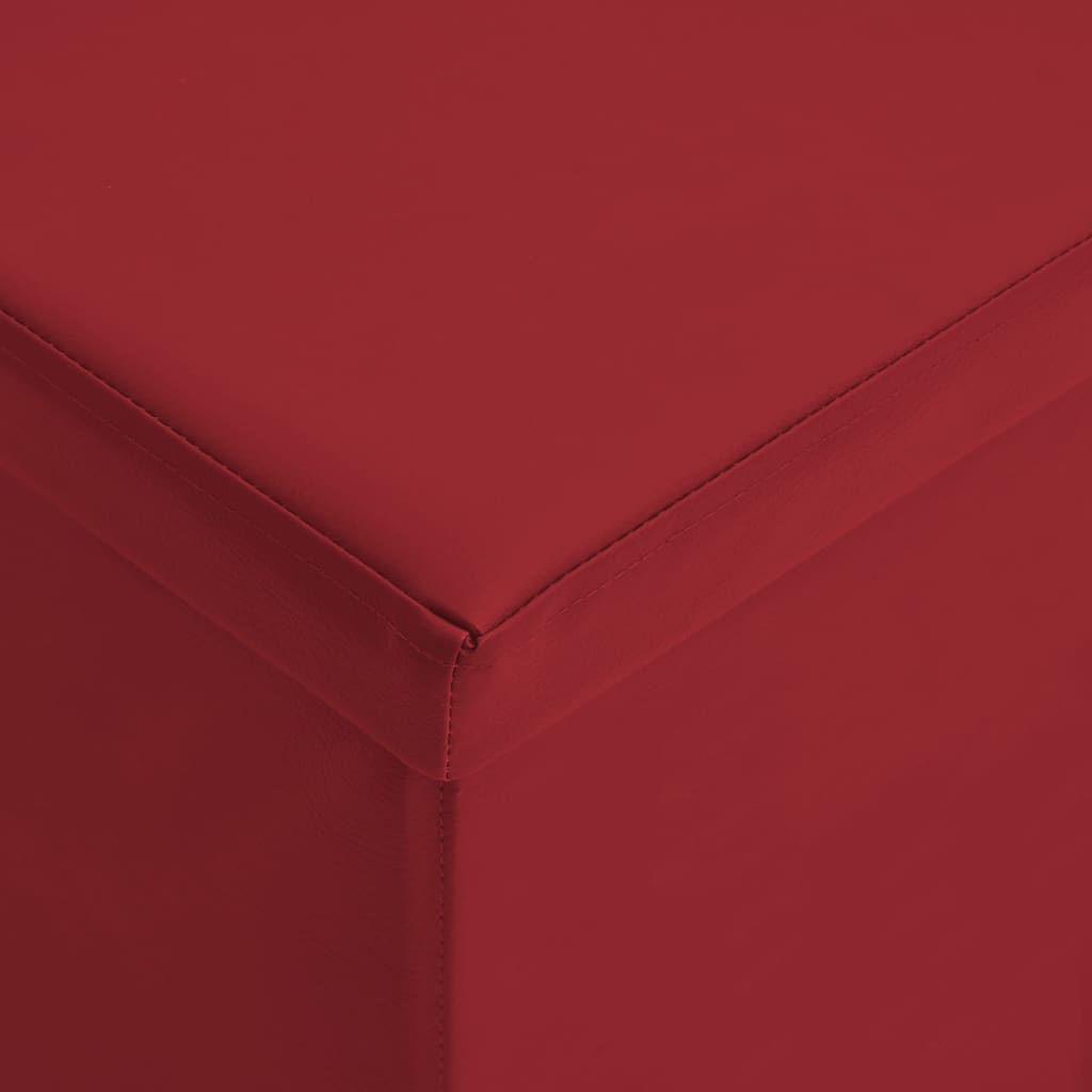 Panca Portaoggetti Pieghevole Rosso Vino in PVC | homemem39
