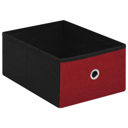 Cassapanca Pieghevole Rosso Vino 76x38x38 cm in Simil Lino | homemem39