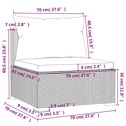 Set Divani da Giardino 4 pz con Cuscini in Polyrattan Nero | homemem39