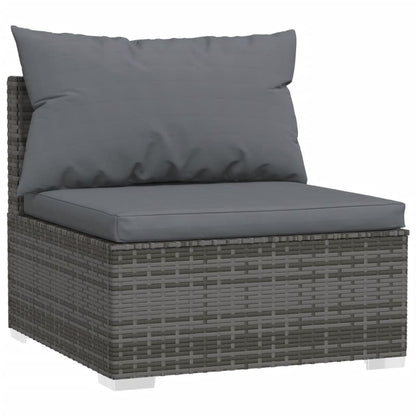 Divano a 3 Posti con Cuscini in Polyrattan Grigio | homemem39
