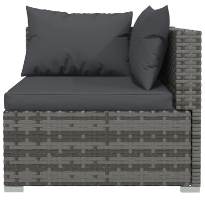 Divano a 3 Posti con Cuscini in Polyrattan Grigio | homemem39