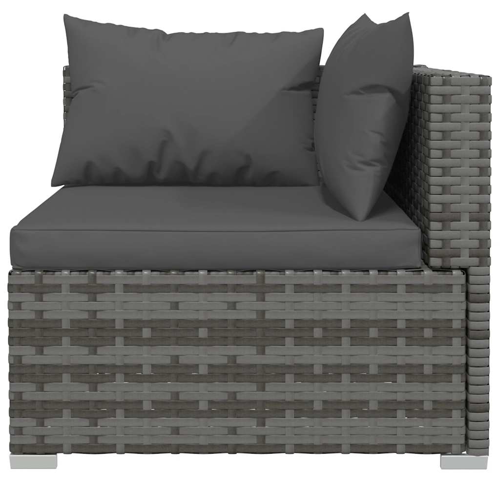 Set Divani da Giardino 4 pz con Cuscini in Polyrattan Grigio | homemem39