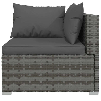 Set Divani da Giardino 4 pz con Cuscini in Polyrattan Grigio | homemem39