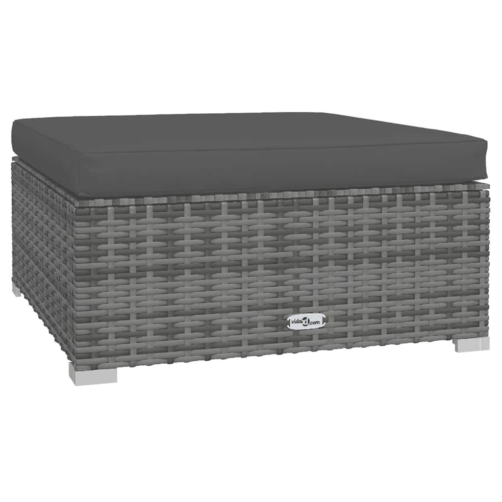 Set Divani da Giardino 4 pz con Cuscini in Polyrattan Grigio | homemem39