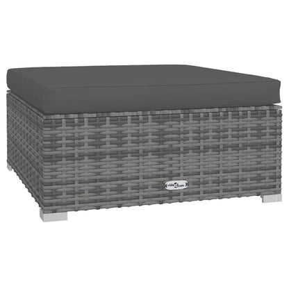 Set Divani da Giardino 4 pz con Cuscini in Polyrattan Grigio | homemem39