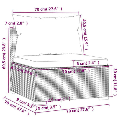 Set Divani da Giardino 4 pz con Cuscini in Polyrattan Grigio | homemem39