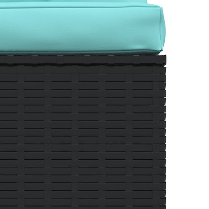 Divano a 3 Posti con Cuscini in Polyrattan Nero | homemem39