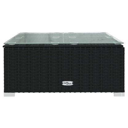 Set Divani da Giardino 4 pz con Cuscini in Polyrattan Nero - homemem39