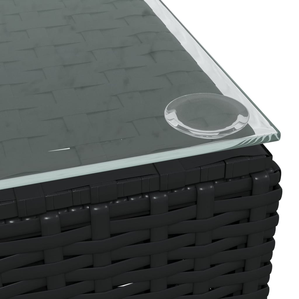 Set Divani da Giardino 4 pz con Cuscini in Polyrattan Nero | homemem39