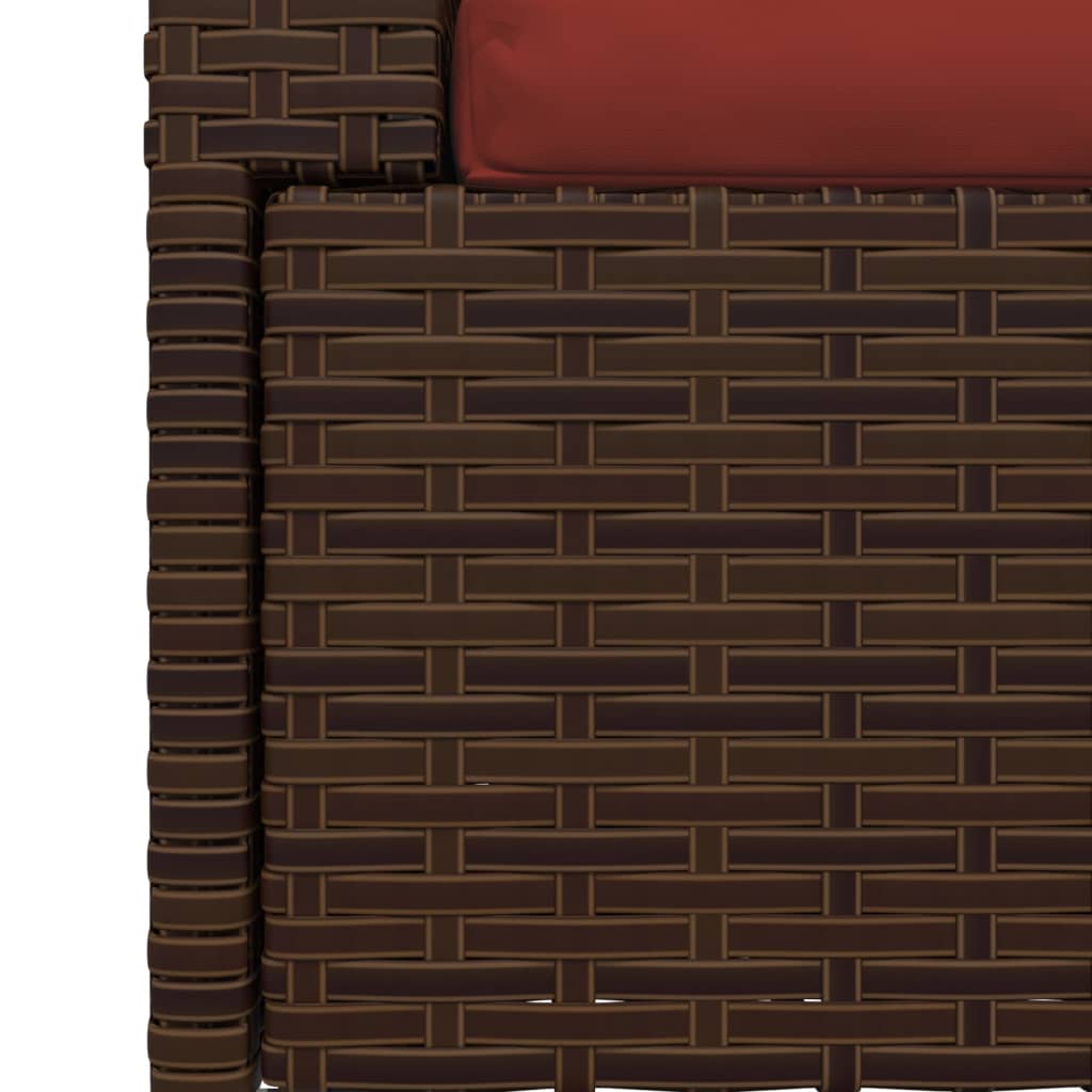 Divano a 2 Posti con Cuscini in Polyrattan Marrone | homemem39