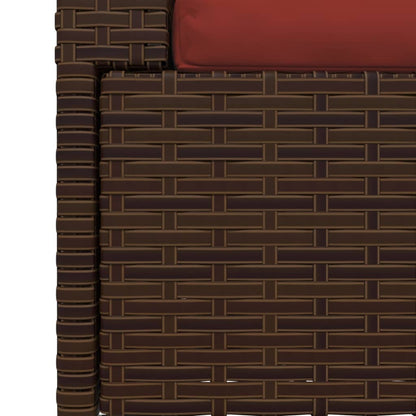 Divano a 2 Posti con Cuscini in Polyrattan Marrone | homemem39